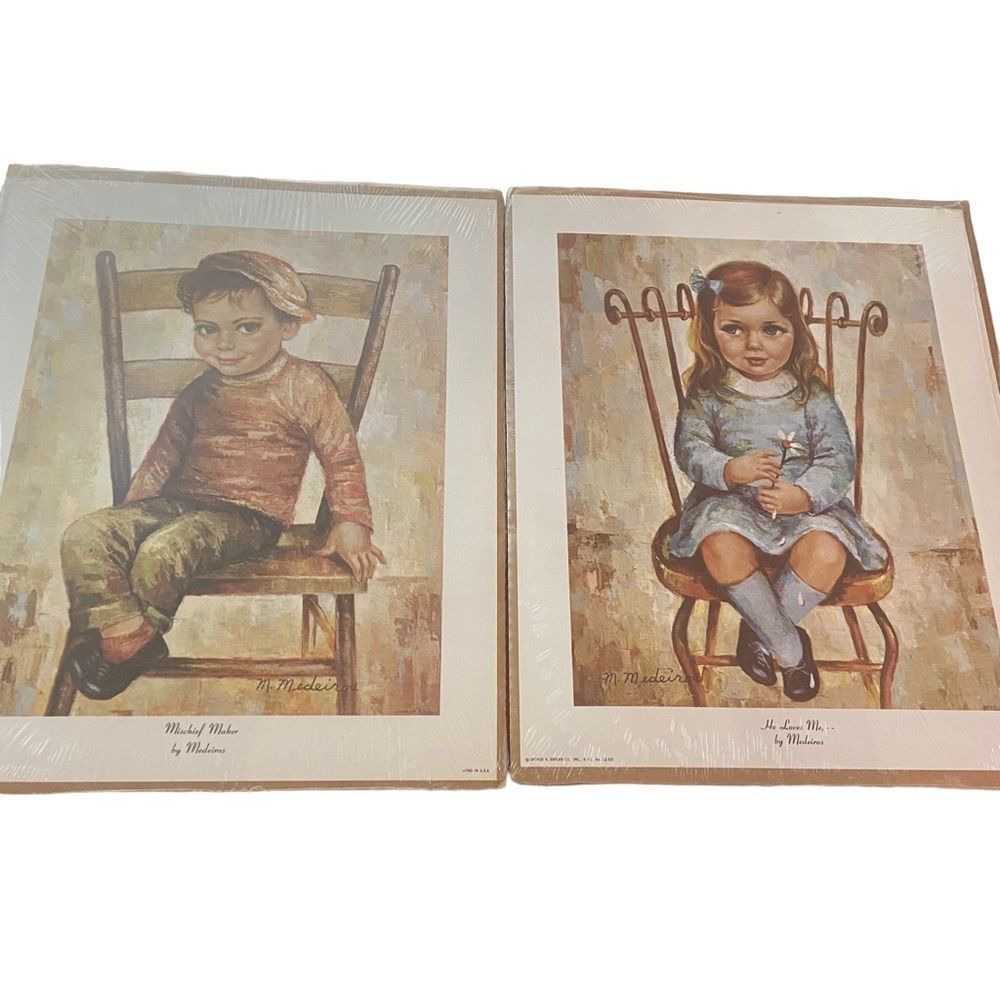 M. Medeiros "He Loves Me" & "Mischief Maker" 12x10 Prints